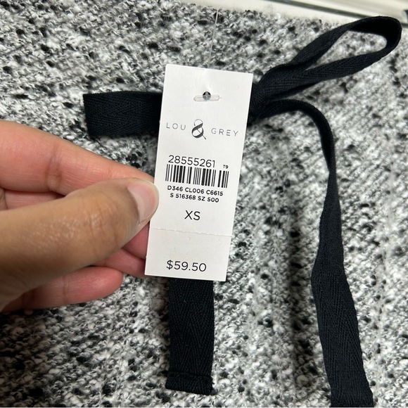 Lou & Grey Black and Gray Mini Pencil Skirt with Tie Front - Picture 4 of 7
